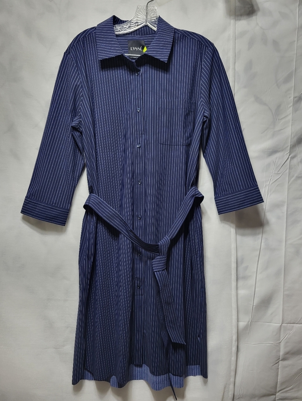 NEw LYSSÉ Schiffer Navy Dress with Tie Waist - Picture 2 of 8
